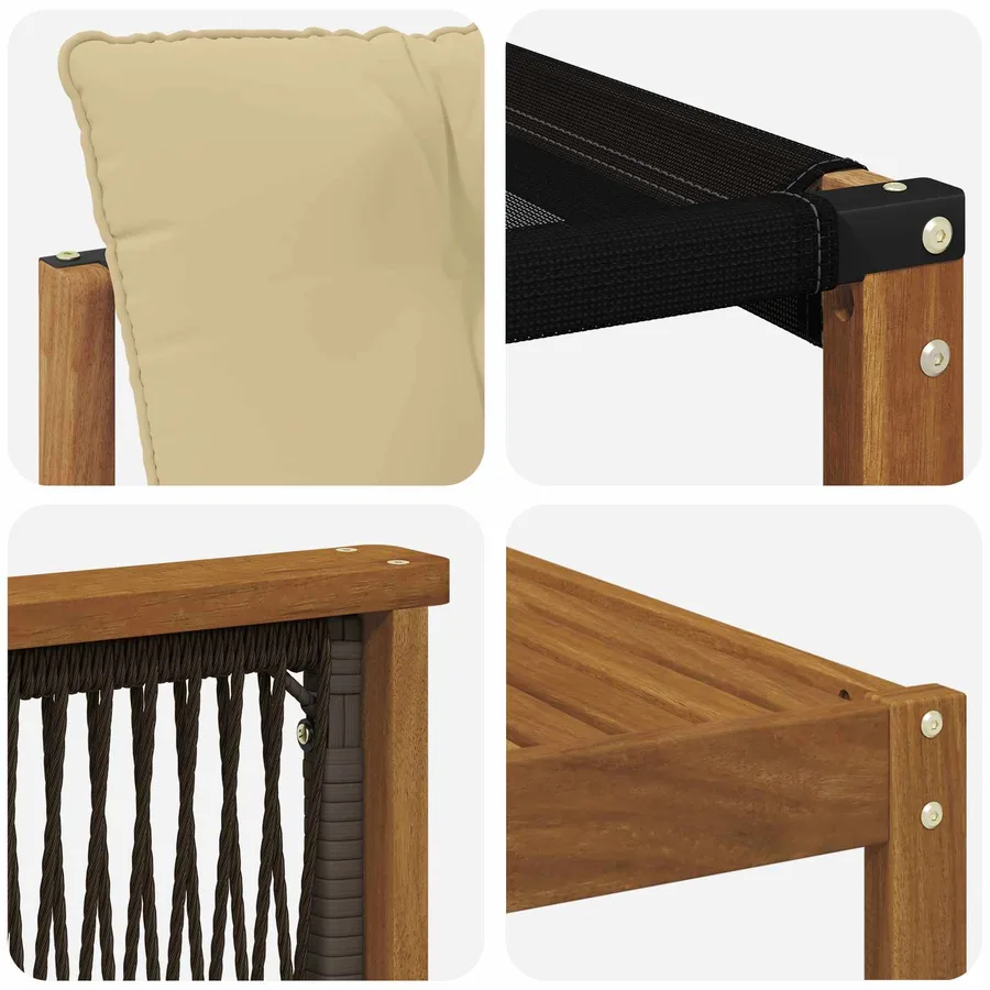 Ensemble de canapés d'extérieur 5 pcs Naturel et Beige - 6