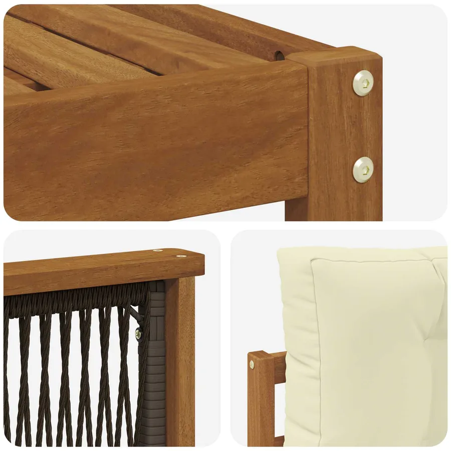 Ensemble de canapés d'extérieur 5 pcs Naturel et Crème - 5