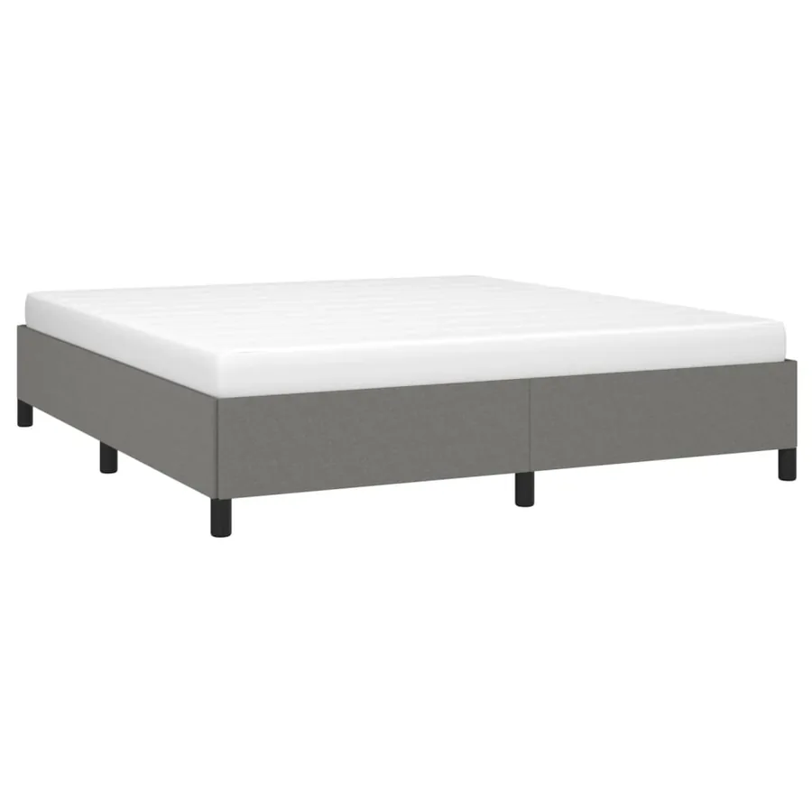 Cadre de lit sans matelas gris foncé 160x200 cm tissu - 3