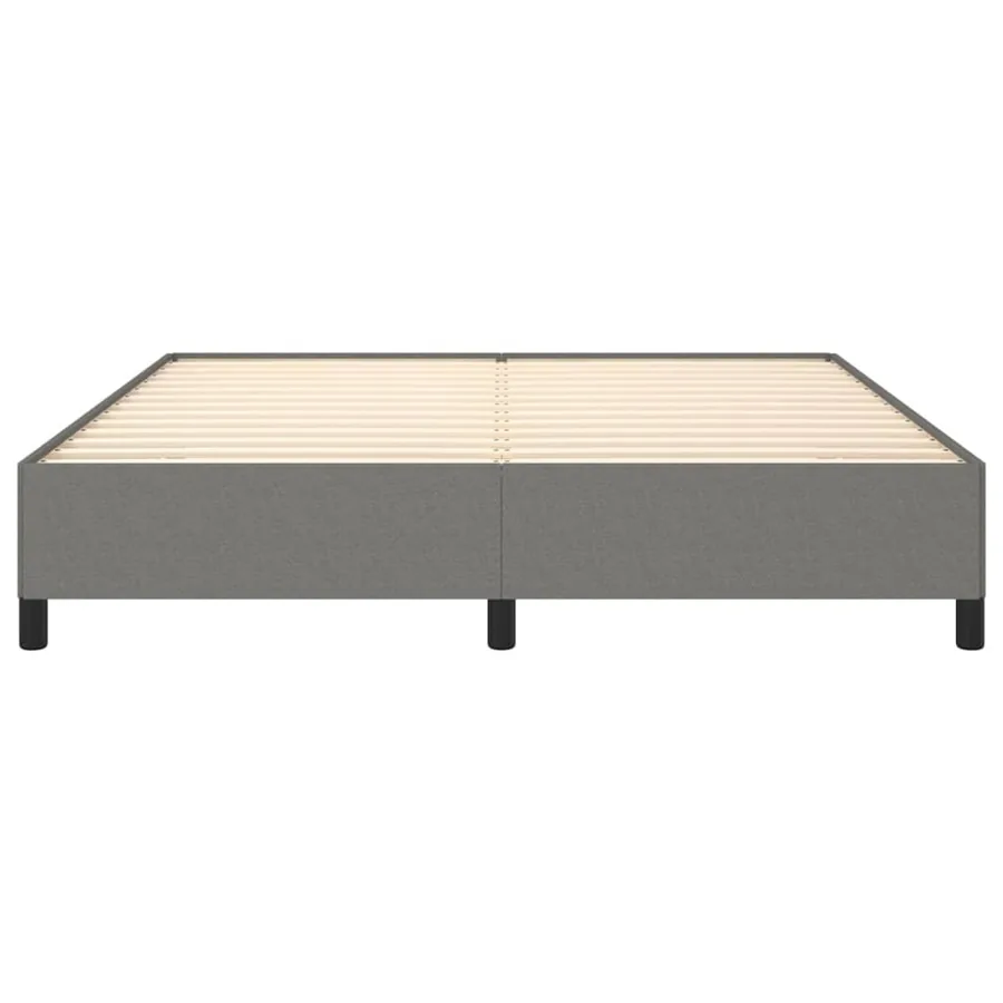 Cadre de lit sans matelas gris foncé 160x200 cm tissu - 5