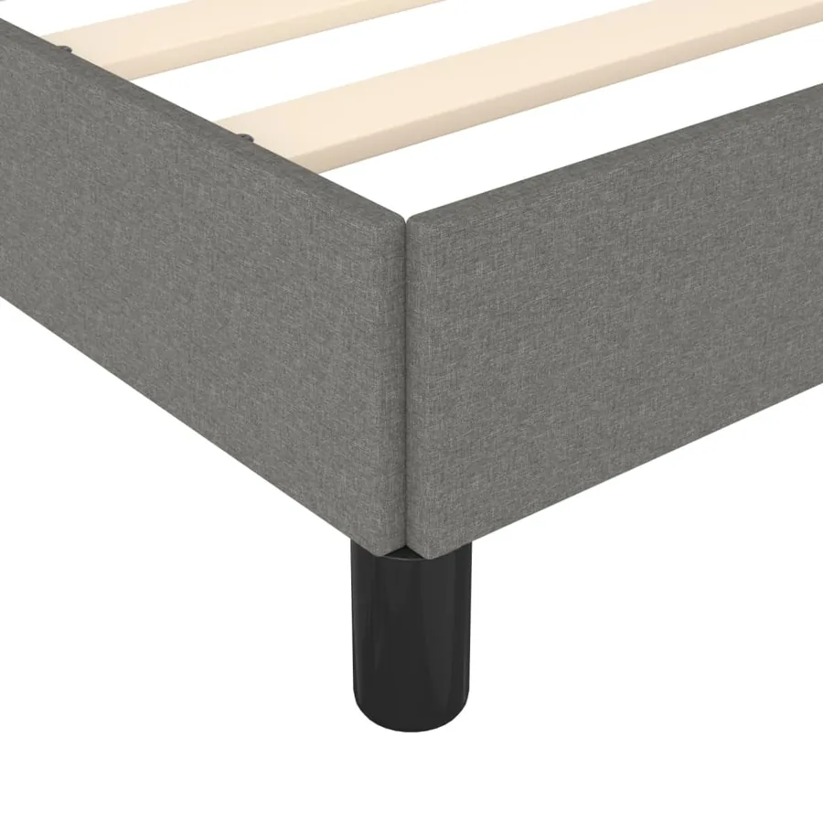 Cadre de lit sans matelas gris foncé 160x200 cm tissu - 7