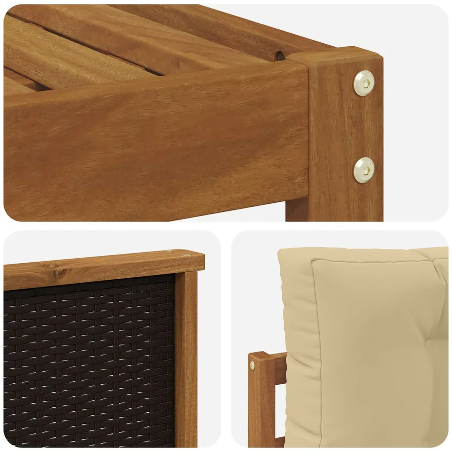 Ensemble de canapés d'extérieur 5 pcs Naturel et Beige - 6