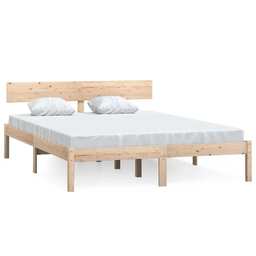 Cadre de lit sans matelas bois de pin massif - 2