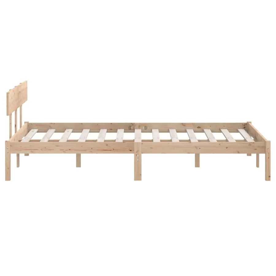 Cadre de lit sans matelas bois de pin massif - 5