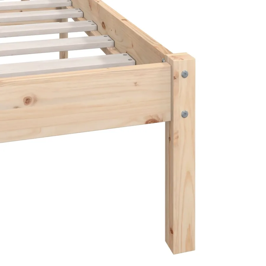 Cadre de lit sans matelas bois de pin massif - 7