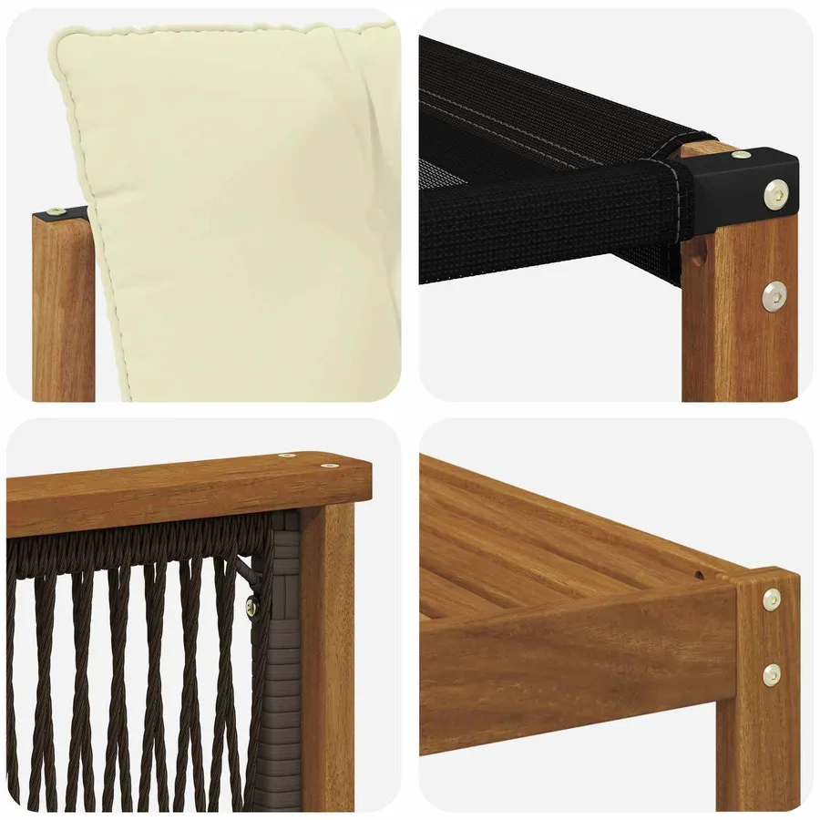 Ensemble de canapés d'extérieur 9 pcs Naturel et gris clair - 8