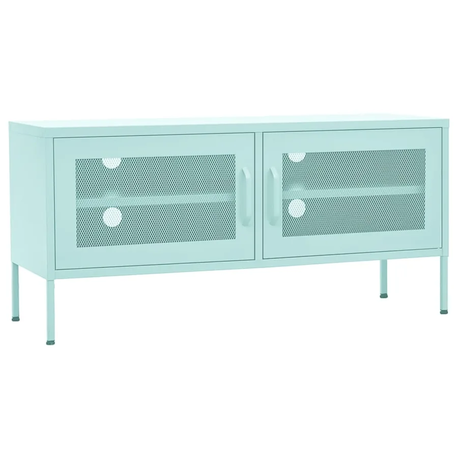 Meuble TV Vert menthe 105x35x50 cm Acier - 2