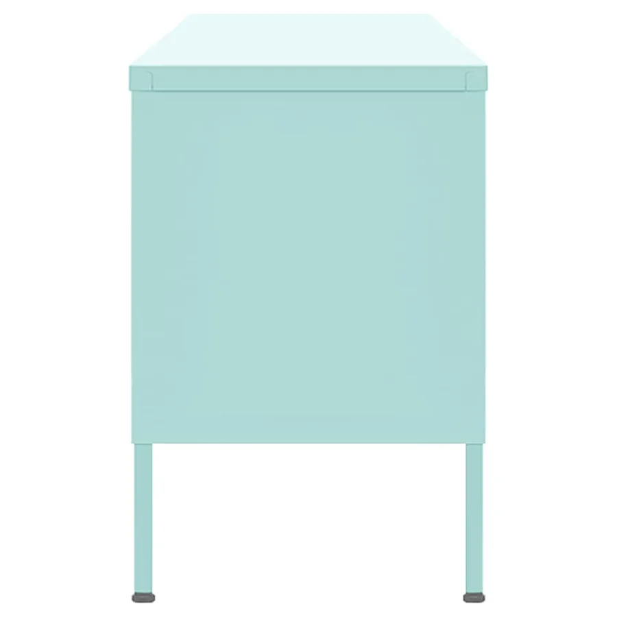 Meuble TV Vert menthe 105x35x50 cm Acier - 4