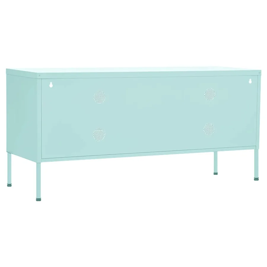 Meuble TV Vert menthe 105x35x50 cm Acier - 5