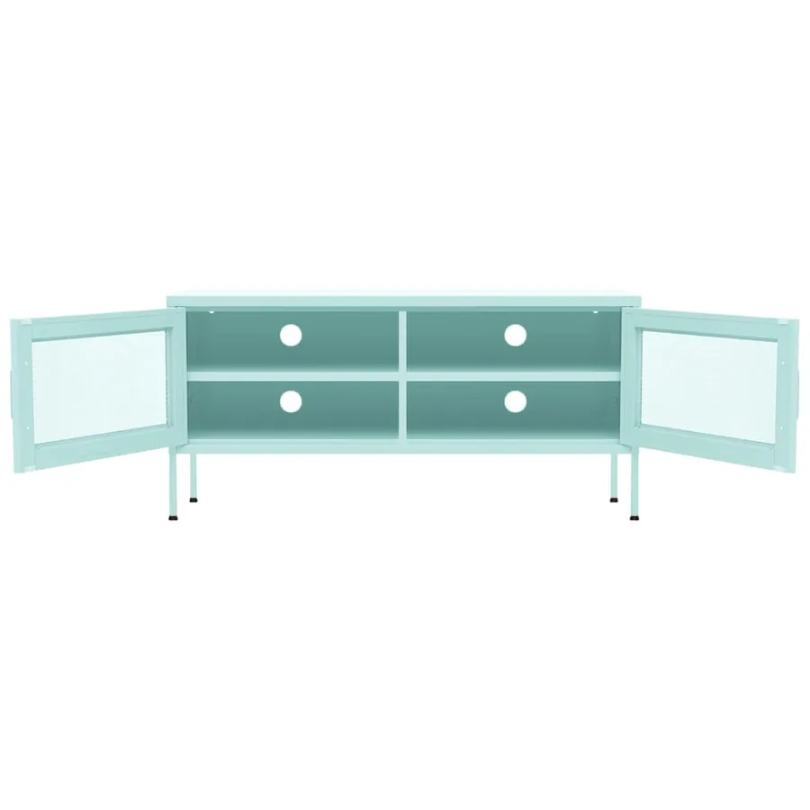 Meuble TV Vert menthe 105x35x50 cm Acier - 6