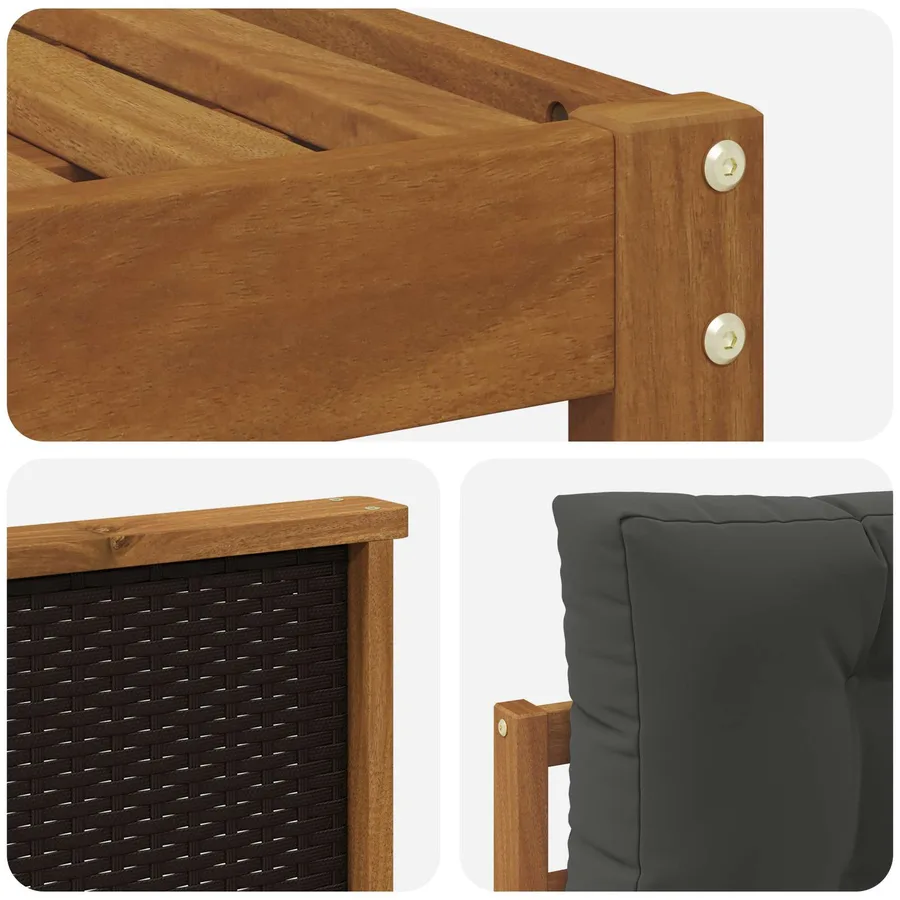 Ensemble de canapés d'extérieur 6 pcs Naturel et Anthracite - 5