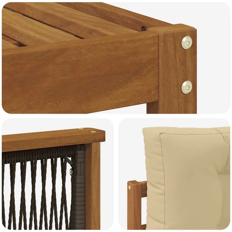 Ensemble de canapés d'extérieur 5 pcs Naturel et Beige - 5