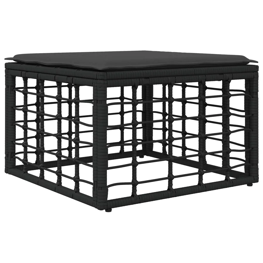 Pouf de Jardin Noir polyrotin - 2