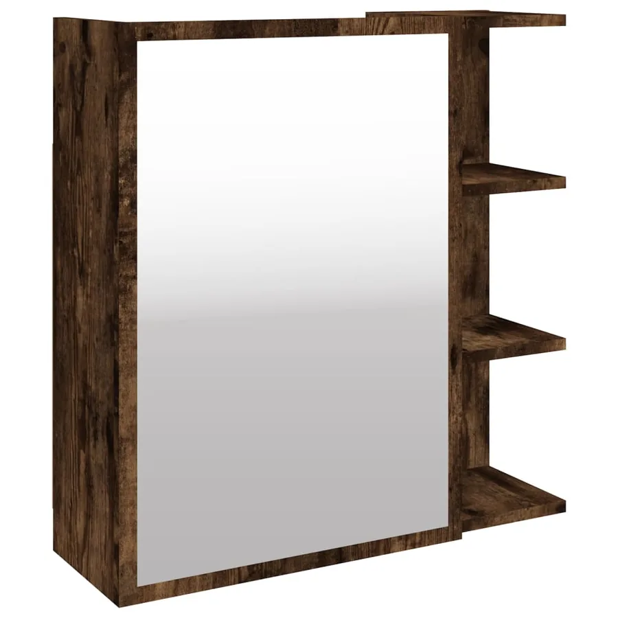 Armoire à miroir de salle de bain Chêne fumé 62,5x20,5x64 cm - 2