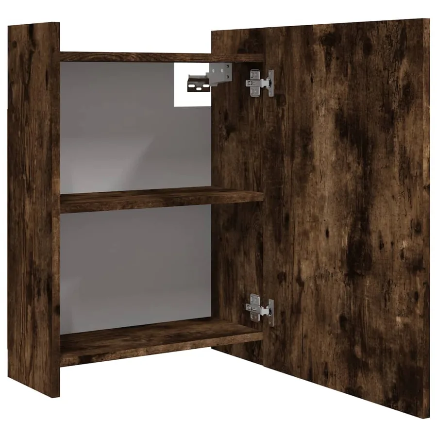Armoire à miroir de salle de bain Chêne fumé 62,5x20,5x64 cm - 7