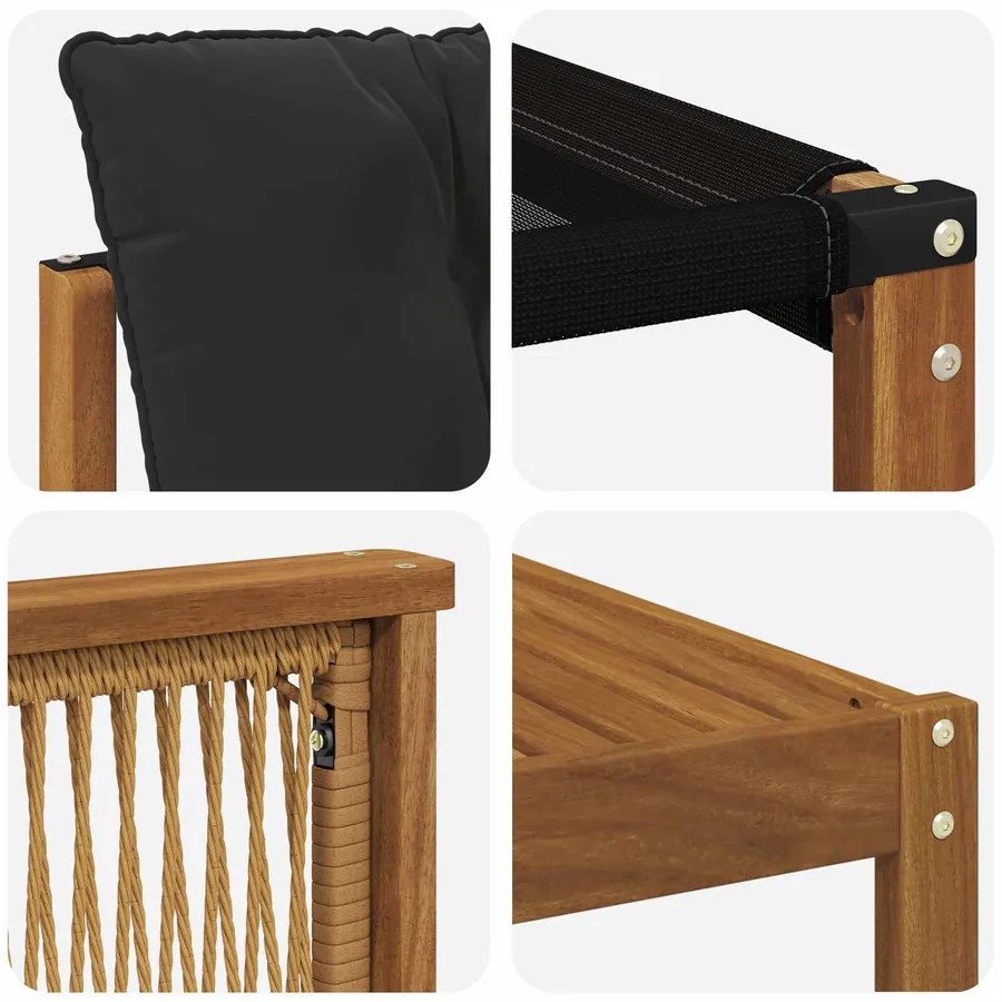 Ensemble de canapés d'extérieur 7 pcs Naturel et noir - 10