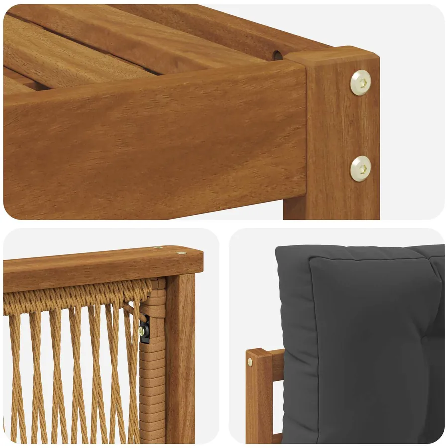 Ensemble de canapés d'extérieur 8 pcs Naturel et Anthracite - 5