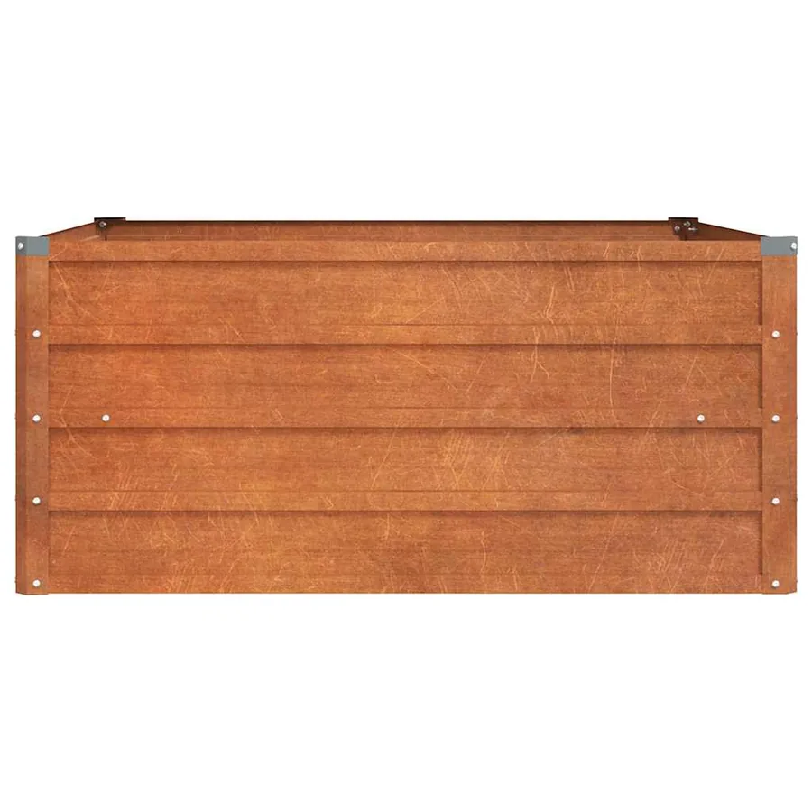 Lit surélevé de jardin rouillé 100x100x45 cm acier corten - 4