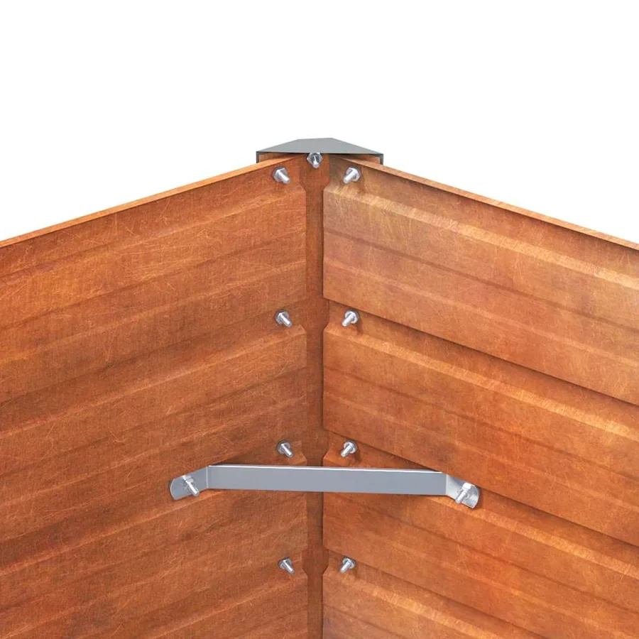 Lit surélevé de jardin rouillé 100x100x45 cm acier corten - 6