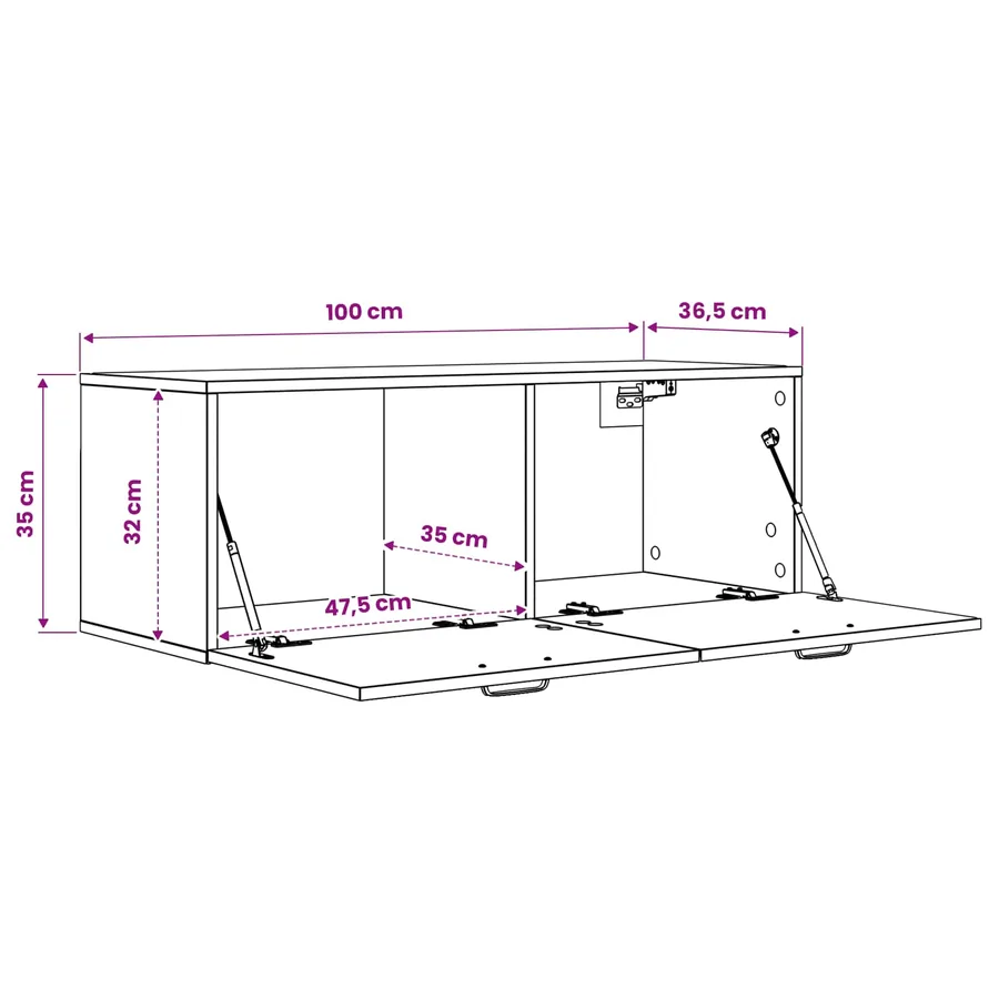 Meuble mural Bois ancien 100 x 36,5 x 35 cm Bois d'ingénierie - 6