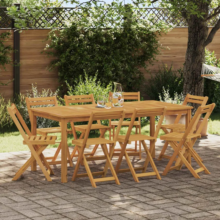 Chaises de bistrot d'extérieur 8 pcs Naturel 40 x 53 x 80 cm