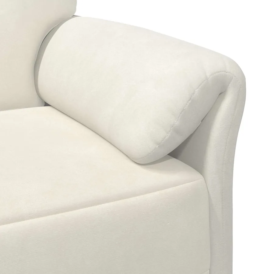 Sofa 2 places Crème 158 x 83 x 95 cm Velours - 6