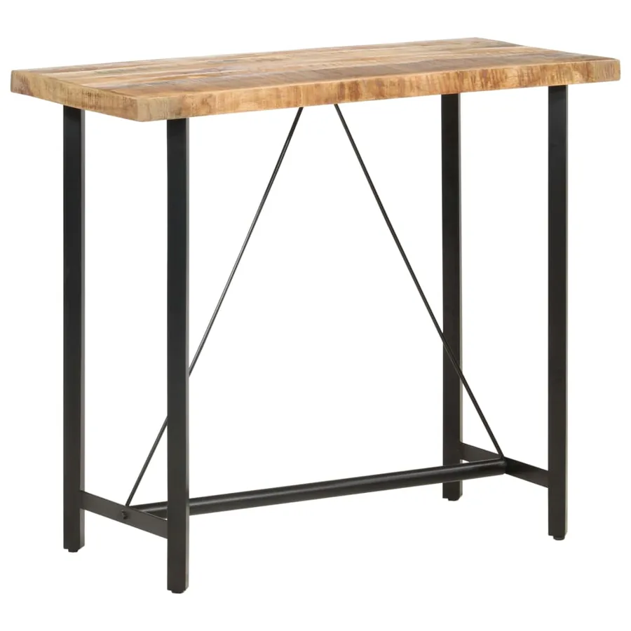 Table de bar 120x58x107 cm Bois de manguier brut - 10