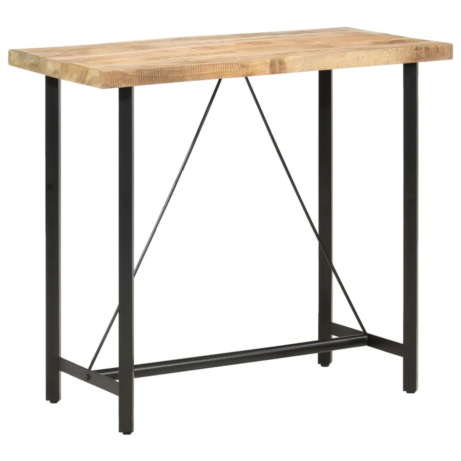 Table de bar 120x58x107 cm Bois de manguier brut - 11