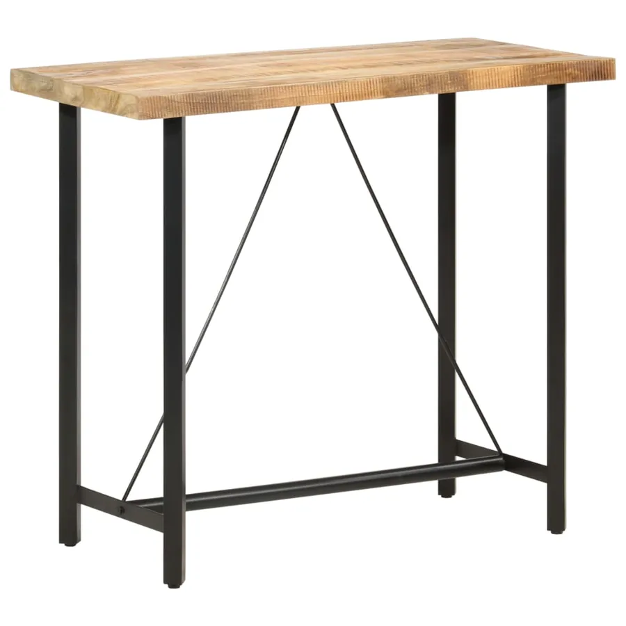 Table de bar 120x58x107 cm Bois de manguier brut - 8