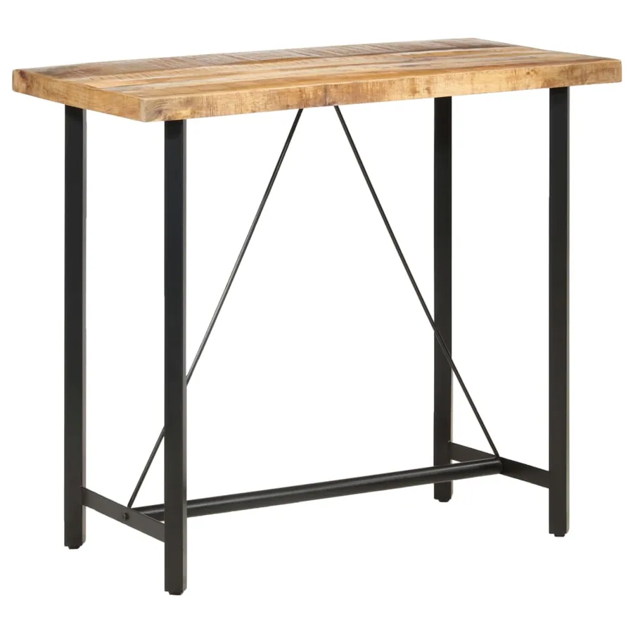 Table de bar 120x58x107 cm Bois de manguier brut - 9