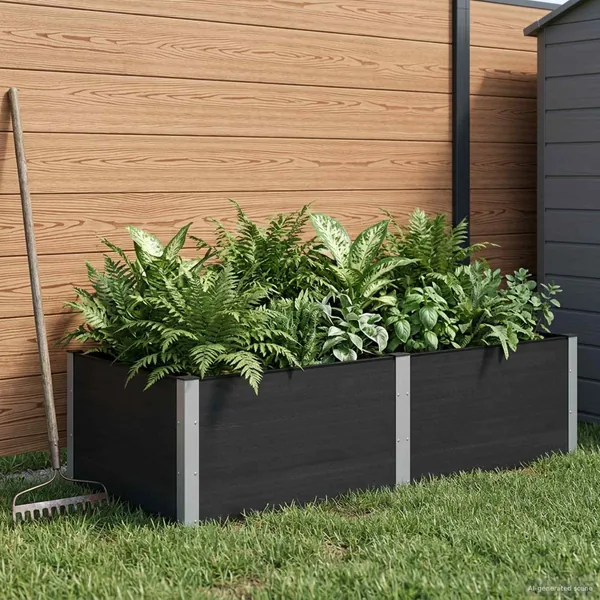 Jardinière surélevée Noir 200 x 100 x 54 cm