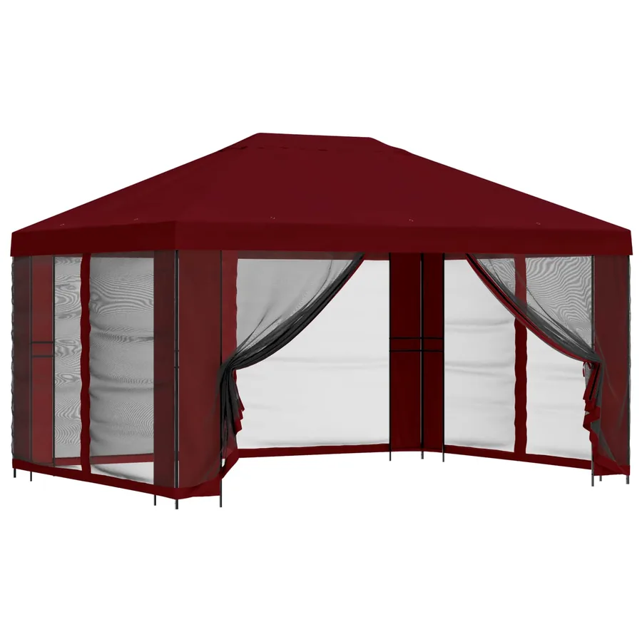 Abri de jardin avec parois 4 × 3 m Bordeaux Polyester et Acier - 2