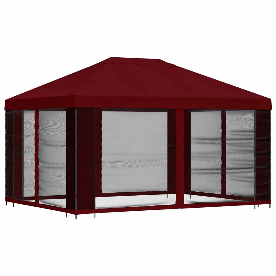 Abri de jardin avec parois 4 × 3 m Bordeaux Polyester et Acier - 3