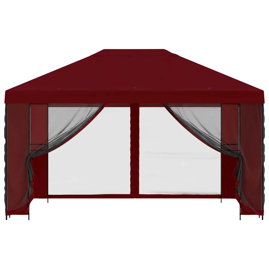 Abri de jardin avec parois 4 × 3 m Bordeaux Polyester et Acier - 5