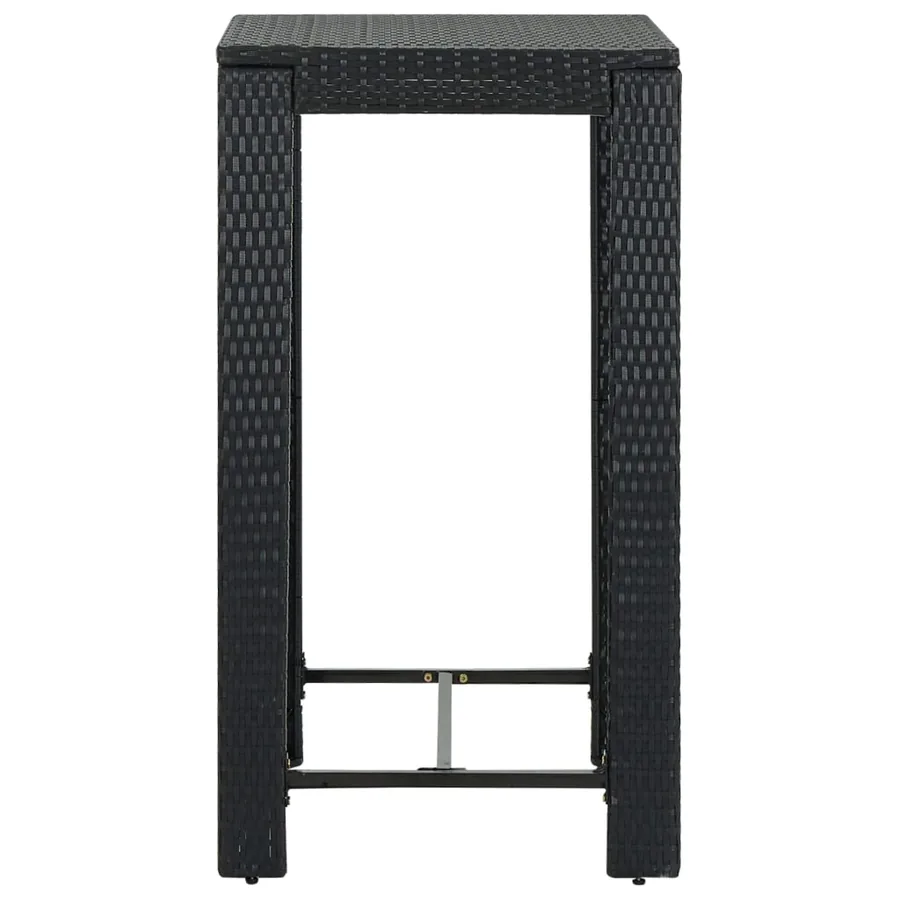 Ensemble de bar d'extérieur 5 pcs accoudoir Résine tressée Noir - 12