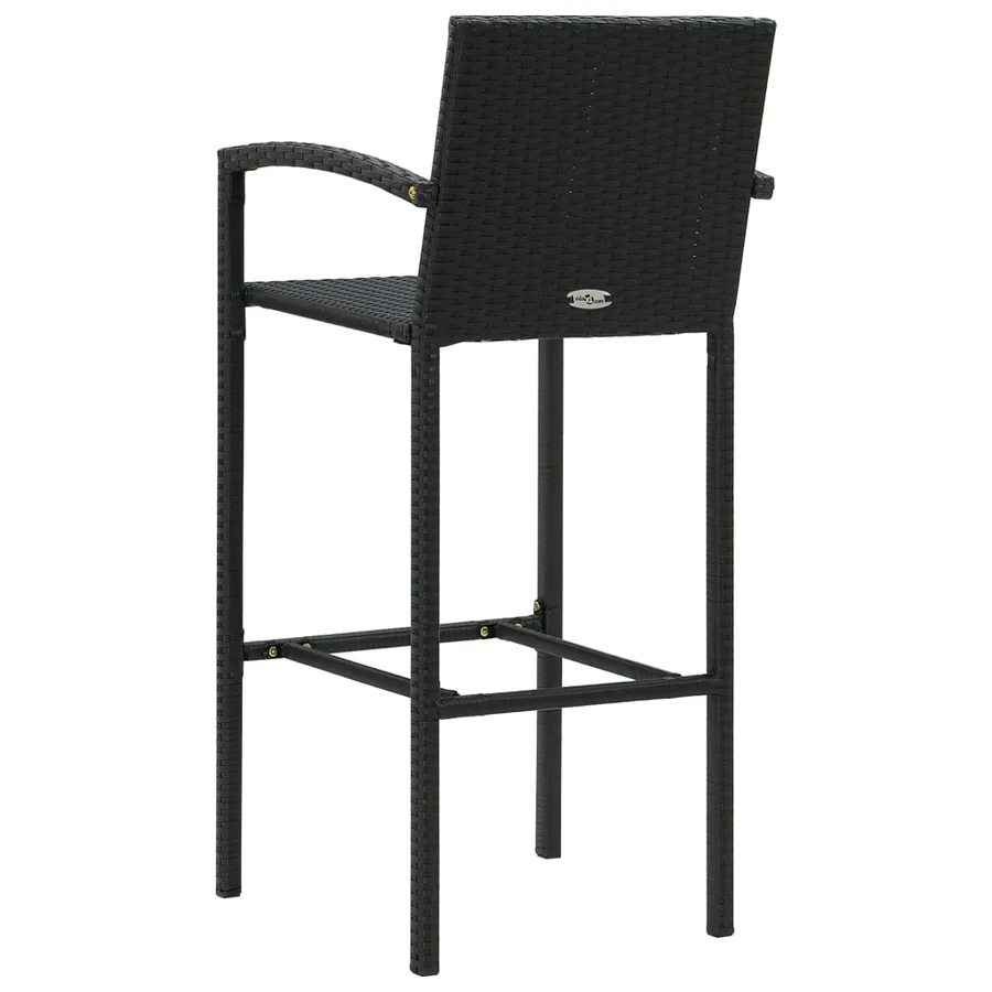Ensemble de bar d'extérieur 5 pcs accoudoir Résine tressée Noir - 7
