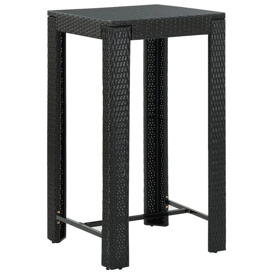 Ensemble de bar d'extérieur 5 pcs accoudoir Résine tressée Noir - 9