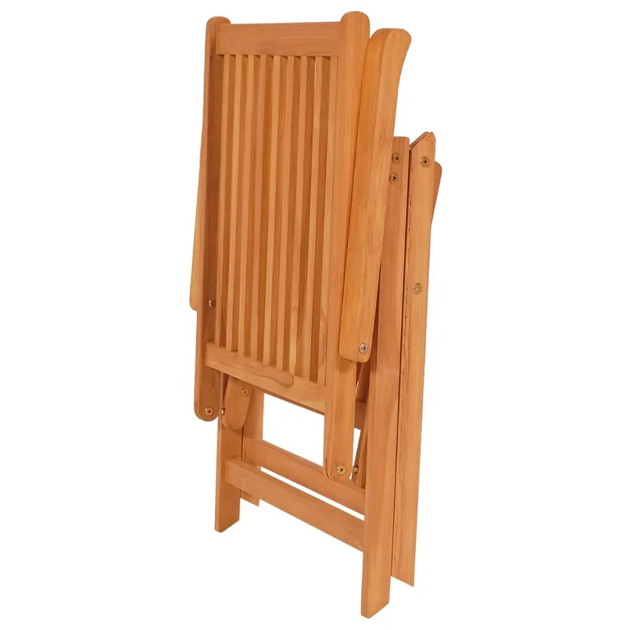 Chaises de jardin lot de 6 et coussins anthracite Bois de teck - 5