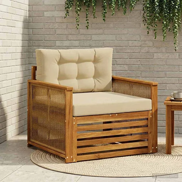 Sofa de milieu extérieur Bois d'Acacia Massif Naturel