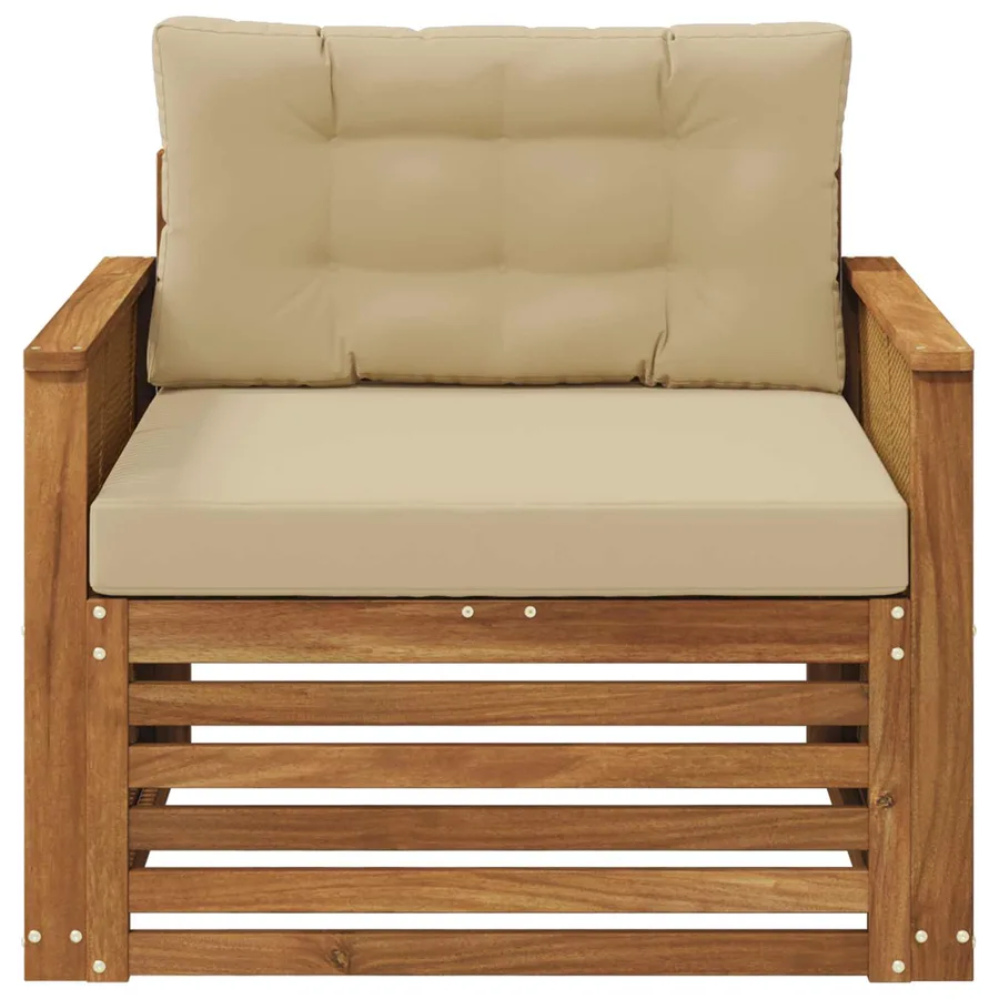 Sofa de milieu extérieur Bois d'Acacia Massif Naturel - 3