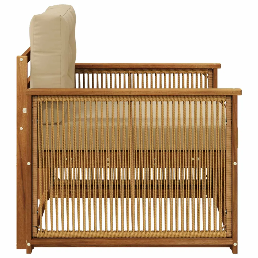 Sofa de milieu extérieur Bois d'Acacia Massif Naturel - 4