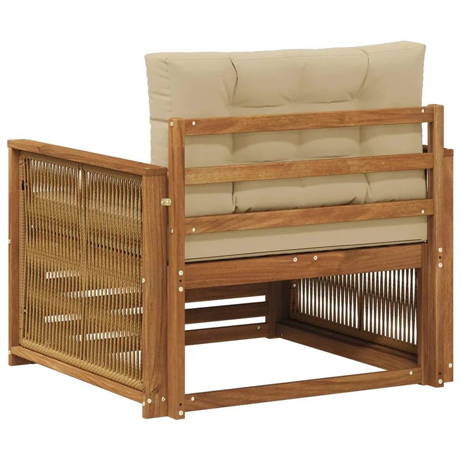 Sofa de milieu extérieur Bois d'Acacia Massif Naturel - 5