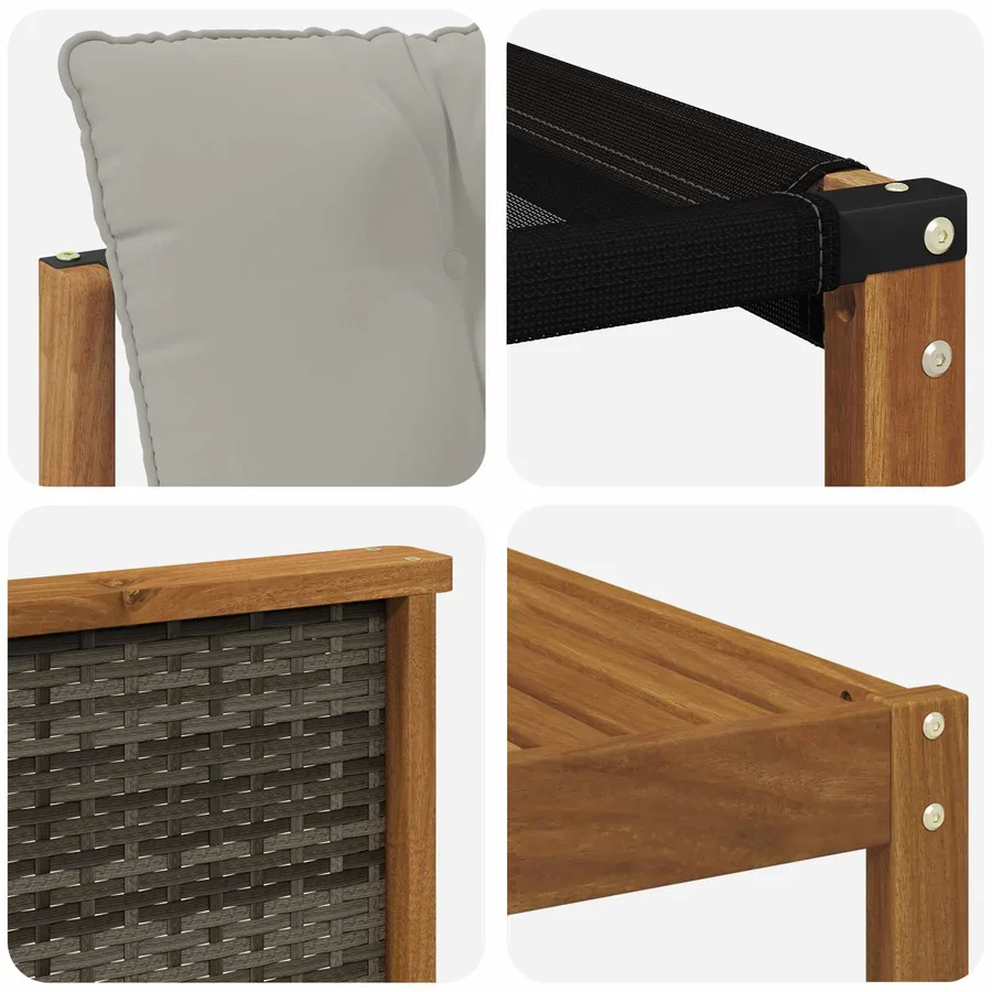 Ensemble de canapés d'extérieur 7 pcs Naturel et gris clair - 6