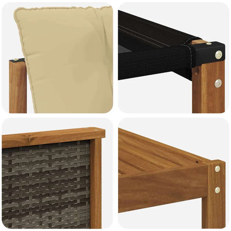 Ensemble de canapés d'extérieur 7 pcs Naturel et Beige - 10
