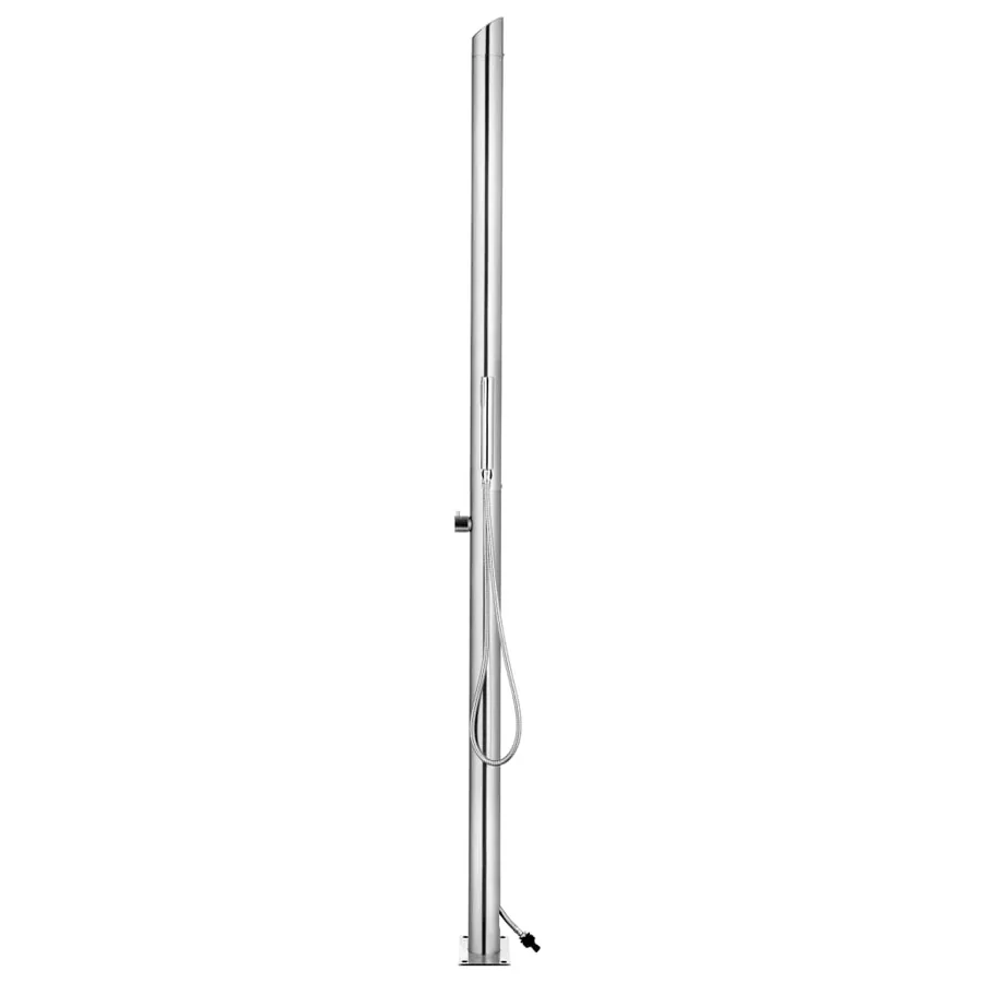 Douche de jardin avec base marron 225 cm Acier inoxydable - 4