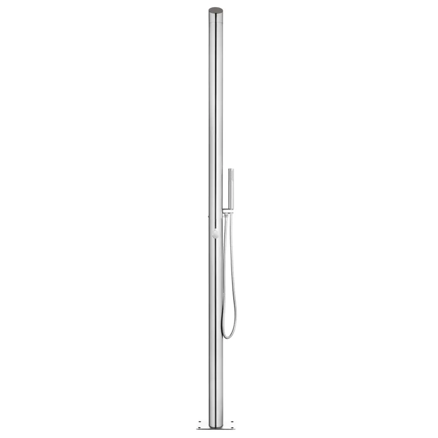 Douche de jardin avec base marron 225 cm Acier inoxydable - 5