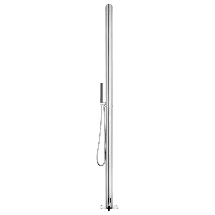 Douche de jardin avec base marron 225 cm Acier inoxydable - 6