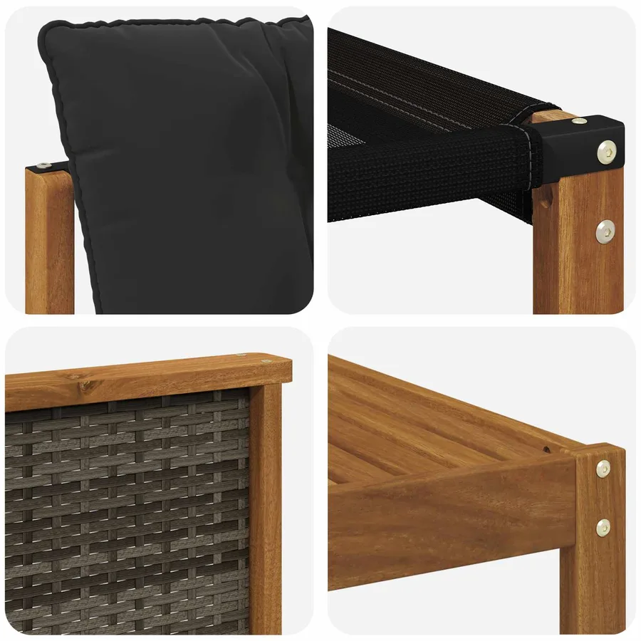 Ensemble de canapés d'extérieur 6 pcs Naturel et noir - 6