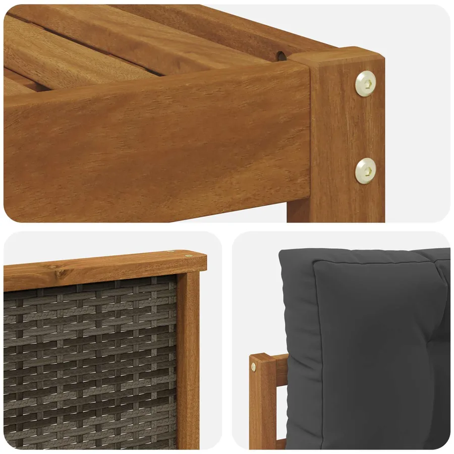 Ensemble de canapés d'extérieur 6 pcs Naturel et Anthracite - 5