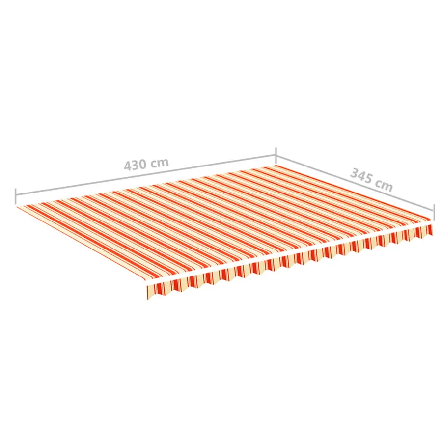 Tissu de remplacement pour auvent jaune et orange 4,5x3,5 m polyester - 6